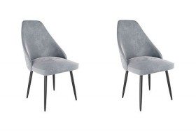 Набор стульев Милан 2 шт (серый велюр/черный) в Норильске - norilsk.katalogmebeli.com | фото