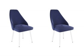 Набор стульев Милан 2 шт (синий велюр/белый) в Норильске - norilsk.katalogmebeli.com | фото