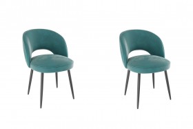 Набор стульев Моли 2 шт (зеленый велюр/черный) в Норильске - norilsk.katalogmebeli.com | фото