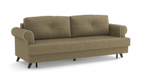 Оливер / диван - кровать 3-х местн. (еврокнижка) (велюр велутто коричневый 23 в Норильске - norilsk.katalogmebeli.com | фото