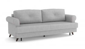 Оливер / диван - кровать 3-х местн. (еврокнижка) (велюр велутто серебряный 52 в Норильске - norilsk.katalogmebeli.com | фото 1