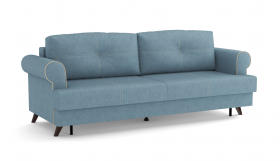 Оливер / диван - кровать 3-х местн. (еврокнижка) (велюр велутто серо-голубой в Норильске - norilsk.katalogmebeli.com | фото