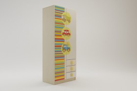 Шкаф 2-х створчатый с ящиками Клаксон (Бежевый/корпус Клен) в Норильске - norilsk.katalogmebeli.com | фото