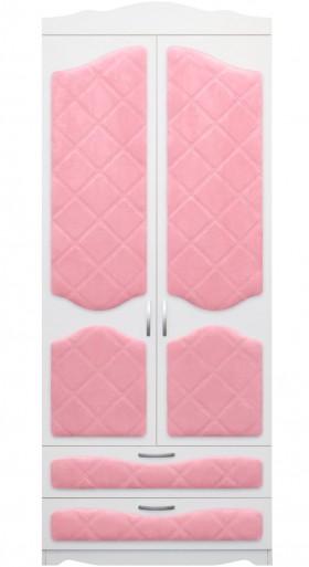 Шкаф 2-х створчатый с ящиками серии Иллюзия 36 Светло-розовый в Норильске - norilsk.katalogmebeli.com | фото