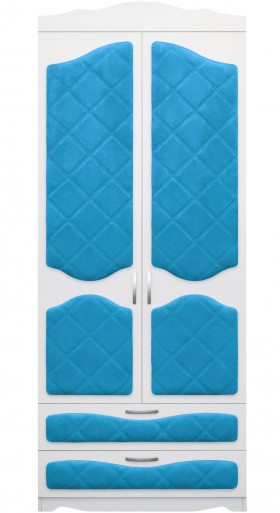 Шкаф 2-х створчатый с ящиками серии Иллюзия 84 Ярко-голубой в Норильске - norilsk.katalogmebeli.com | фото