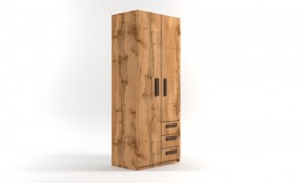 Шкаф 2-х створчатый с ящиками Шервуд (Дуб Вотан) в Норильске - norilsk.katalogmebeli.com | фото