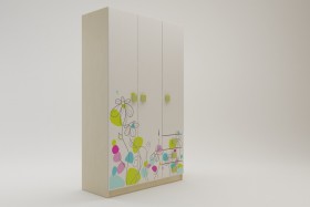 Шкаф 3-х створчатый с ящиками Флёр (Белый/корпус Клен) в Норильске - norilsk.katalogmebeli.com | фото