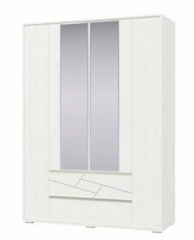 Шкаф 4-х дверный с ящиками Аделина 1600 Рамух белый в Норильске - norilsk.katalogmebeli.com | фото