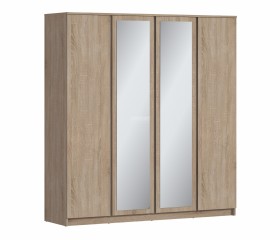 Веста СБ-3082 Шкаф 4х дверный с зеркалами Дуб Сонома в Норильске - norilsk.katalogmebeli.com | фото
