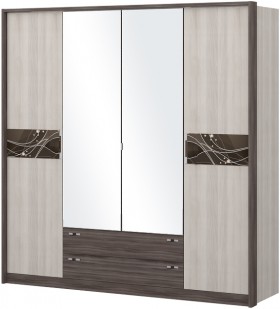 Шкаф четырехстворчатый с зеркалом Шк69.1 Николь в Норильске - norilsk.katalogmebeli.com | фото