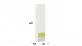 Шкаф для белья комбинированный «Сканди» Дуб Гарден/Белый/Зеленый в Норильске - norilsk.katalogmebeli.com | фото 4