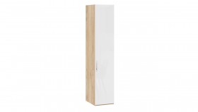 Шкаф для белья с 1 глухой дверью «Эмбер» Яблоня Беллуно/Белый глянец в Норильске - norilsk.katalogmebeli.com | фото