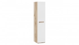 Шкаф для белья с 1-ой дверью «Фьюжн» Дуб Делано/Белый глянец в Норильске - norilsk.katalogmebeli.com | фото