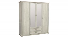 Шкаф для одежды "Сохо" (бетон пайн белый/2 ящика/зеркало) в Норильске - norilsk.katalogmebeli.com | фото 1