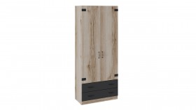 Шкаф для одежды комбинированный «Окланд» (Фон Черный/Дуб Делано) в Норильске - norilsk.katalogmebeli.com | фото 1