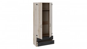Шкаф для одежды комбинированный «Окланд» (Фон Черный/Дуб Делано) в Норильске - norilsk.katalogmebeli.com | фото 2