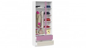 Шкаф для одежды комбинированный «Сканди» Дуб Гарден/Белый/Лиловый в Норильске - norilsk.katalogmebeli.com | фото 4
