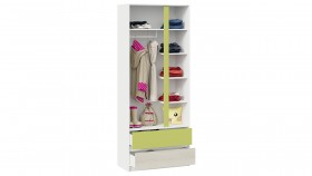 Шкаф для одежды комбинированный «Сканди» Дуб Гарден/Белый/Зеленый в Норильске - norilsk.katalogmebeli.com | фото 4