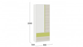 Шкаф для одежды комбинированный «Сканди» Дуб Гарден/Белый/Зеленый в Норильске - norilsk.katalogmebeli.com | фото 5