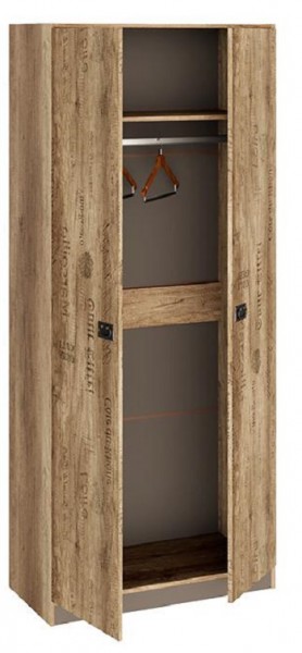 Шкаф для одежды «Пилигрим» (Дуб Каньон светлый, Фон серый) в Норильске - norilsk.katalogmebeli.com | фото 2