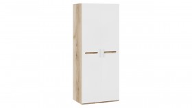 Шкаф для одежды с 2-мя дверями «Фьюжн» Дуб Делано/Белый глянец в Норильске - norilsk.katalogmebeli.com | фото