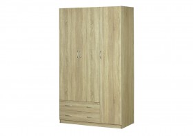 Шкаф для платья и белья 3-х дверный без зеркала Дуб Сонома в Норильске - norilsk.katalogmebeli.com | фото
