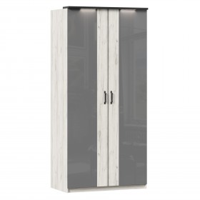 Техно ЛД 678.130.000.007 Шкаф 2-хстворчатый с комбинированными дверями (Дуб Крафт белый/Серый шифер) в Норильске - norilsk.katalogmebeli.com | фото 1