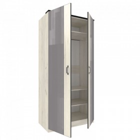 Техно ЛД 678.130.000.007 Шкаф 2-хстворчатый с комбинированными дверями (Дуб Крафт белый/Серый шифер) в Норильске - norilsk.katalogmebeli.com | фото 6