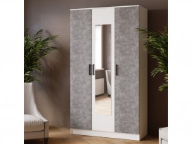 Шкаф комбинированный Ларс (1,2) с зеркалом белый/ателье светлое в Норильске - norilsk.katalogmebeli.com | фото 3