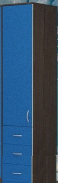 Шкаф-пенал №2 (закрытый) Бодего темный/Голубой в Норильске - norilsk.katalogmebeli.com | фото