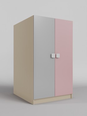 Шкаф под кровать второго яруса Грэйси (Розовый/Серый/корпус Клен) в Норильске - norilsk.katalogmebeli.com | фото
