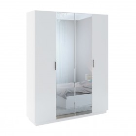 Шкаф с зер. 4 двери М22 Спальня Тиффани (белый текстурный) в Норильске - norilsk.katalogmebeli.com | фото