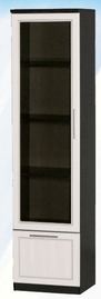 Шкаф средний с ящиком и стеклодверью ДЛЯ ГОСТИНОЙ ШСЯС-450 Венге/Дуб выбеленный в Норильске - norilsk.katalogmebeli.com | фото