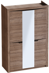 Шкаф трехдверный Соренто Дуб стирлинг/Кофе структурный матовый в Норильске - norilsk.katalogmebeli.com | фото