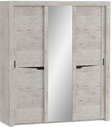 Шкаф трехдверный Соренто с раздвижными дверями Дуб бонифаций/Кофе структурный матовый в Норильске - norilsk.katalogmebeli.com | фото 1