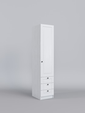 Шкаф угловой (секция с ящиками) Классика (Белый/корпус Выбеленное дерево) в Норильске - norilsk.katalogmebeli.com | фото