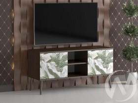 Тумба ТВ-3 Гостиная Art design Flora Венге/Белый с рисунком в Норильске - norilsk.katalogmebeli.com | фото 1