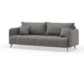 Валериан диван трёхместный прямой Стальной, ткань RICO FLEX 9292 в Норильске - norilsk.katalogmebeli.com | фото