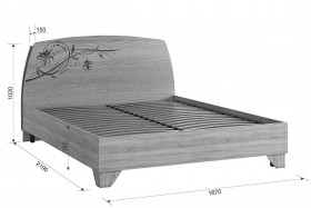 Виктория-1 Кровать 1.6 дуб сонома в Норильске - norilsk.katalogmebeli.com | фото 3